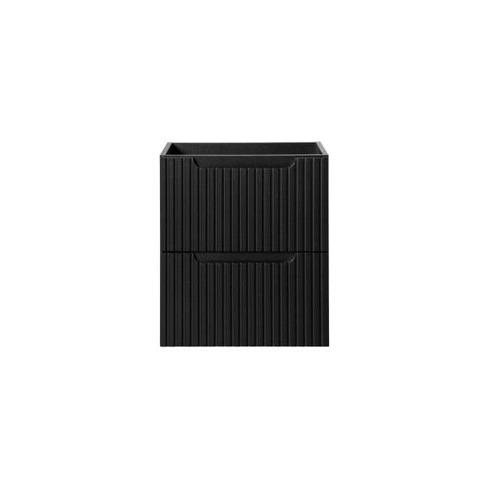 Meuble sous vasque de salle de bain VANO – 2 tiroirs – Noir mat – L50 × P39 × H57 cm – À suspendre 