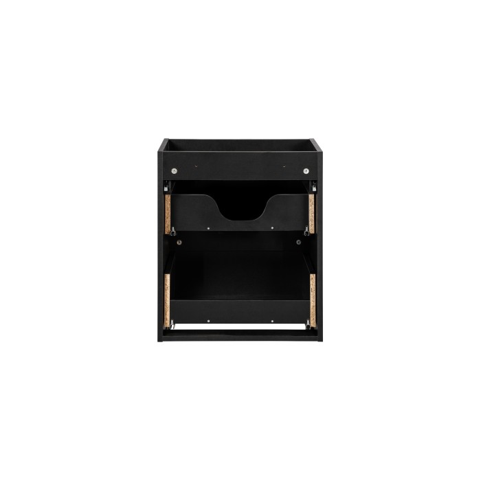 Meuble sous vasque de salle de bain VANO – 2 tiroirs – Noir mat – L50 × P39 × H57 cm – À suspendre 