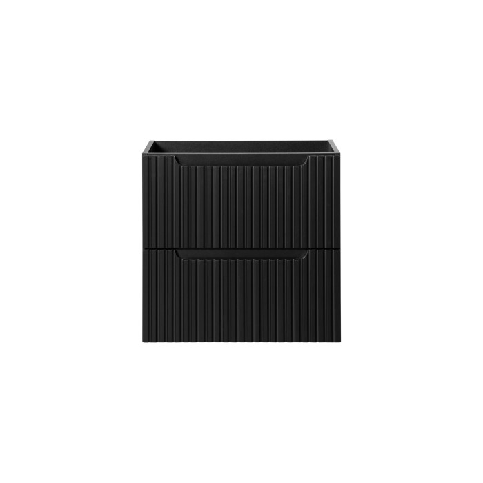 Meuble sous vasque de salle de bain VANO – 2 tiroirs – Noir mat – L60 × P39 × H57 cm – À suspendre 