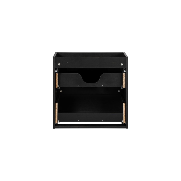 Meuble sous vasque de salle de bain VANO – 2 tiroirs – Noir mat – L60 × P39 × H57 cm – À suspendre 