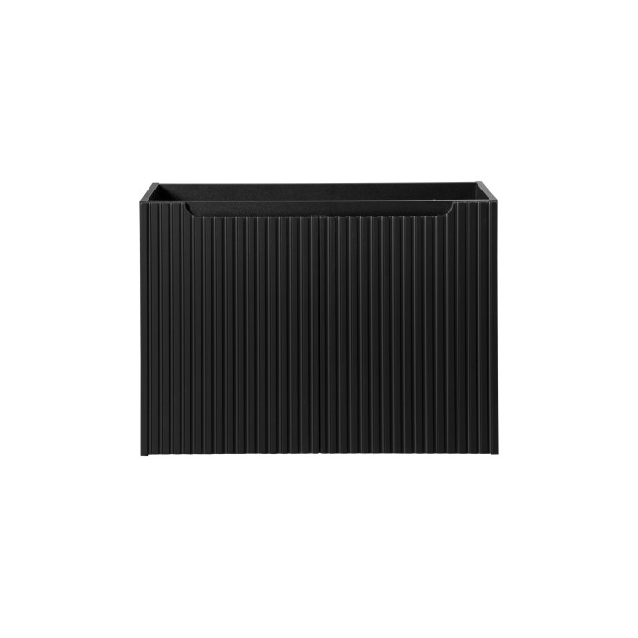 Meuble sous vasque de salle de bain VANO – 2 portes – Noir mat – L80 × P39 × H57 cm – À suspendre 