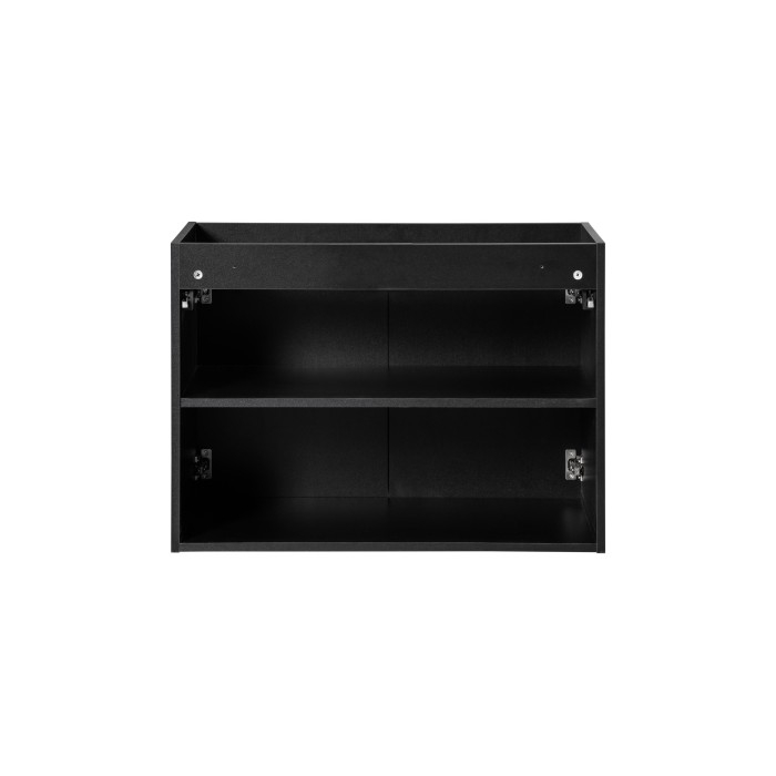 Meuble sous vasque de salle de bain VANO – 2 portes – Noir mat – L80 × P39 × H57 cm – À suspendre 