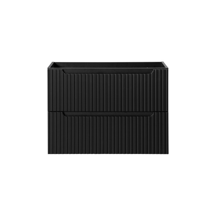 Meuble sous vasque de salle de bain VANO – 2 tiroirs – Noir mat – L80 × P39 × H57 cm – À suspendre 