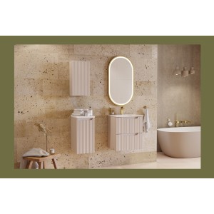 Meuble de rangement VANO – Marron congo – L30 × P39 × H57 cm – À suspendre – Salle de bain 