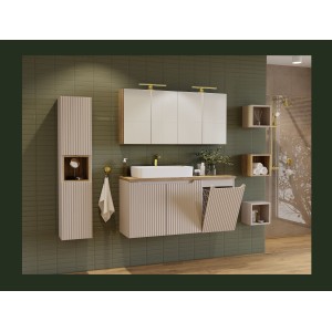 Meuble de rangement VANO avec panier à linge – Marron congo – L40 × P39 × H57 cm – Salle de bain 