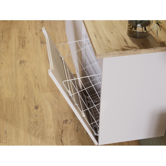 Meuble de rangement VANO avec panier à linge – Marron congo – L40 × P39 × H57 cm – Salle de bain 
