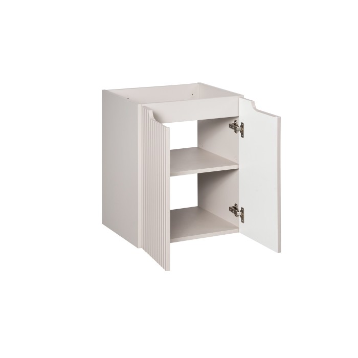 Meuble sous vasque VANO 50 cm – 2 portes – Coloris marron congo – L50 × P39 × H57 cm – À suspendre 