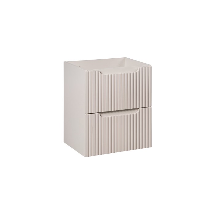 Meuble sous vasque VANO 50 cm – 2 tiroirs – Marron congo mat – L50 × P39 × H57 cm – À suspendre 