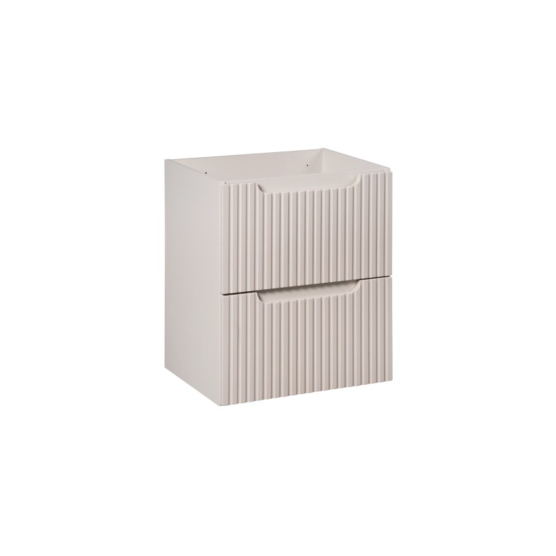 Meuble sous vasque VANO 50 cm – 2 tiroirs – Marron congo mat – L50 × P39 × H57 cm – À suspendre 