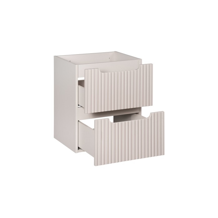 Meuble sous vasque VANO 50 cm – 2 tiroirs – Marron congo mat – L50 × P39 × H57 cm – À suspendre 