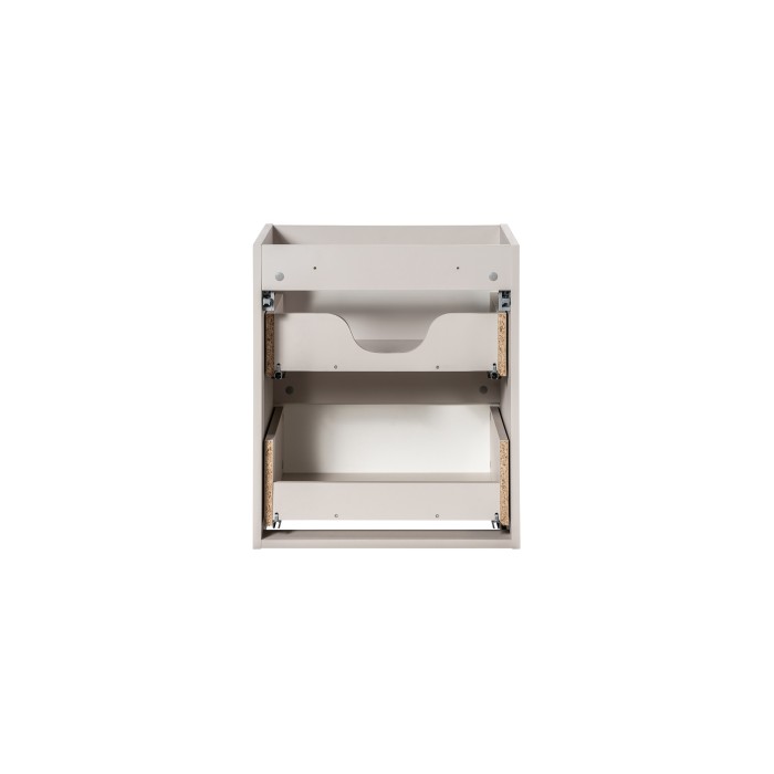 Meuble sous vasque VANO 50 cm – 2 tiroirs – Marron congo mat – L50 × P39 × H57 cm – À suspendre 