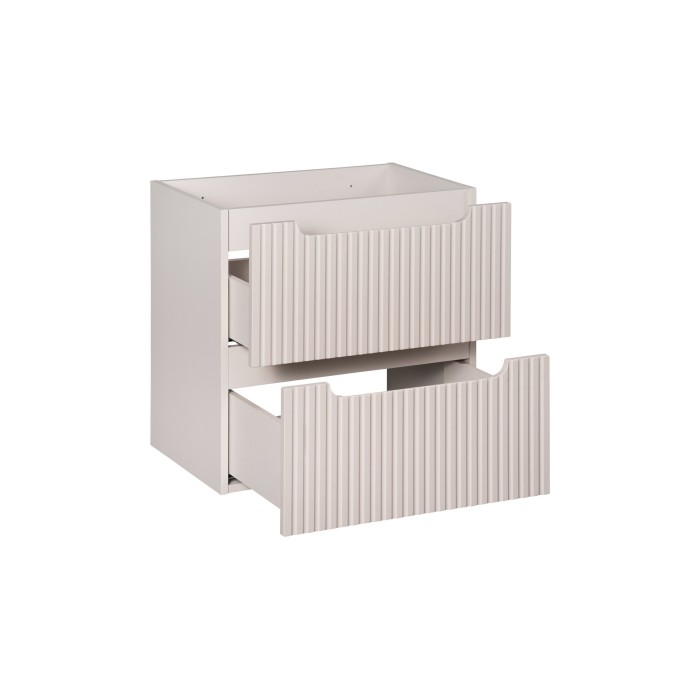 Meuble sous vasque VANO 60 cm – 2 tiroirs – Marron congo mat – L60 × P39 × H57 cm – À suspendre 