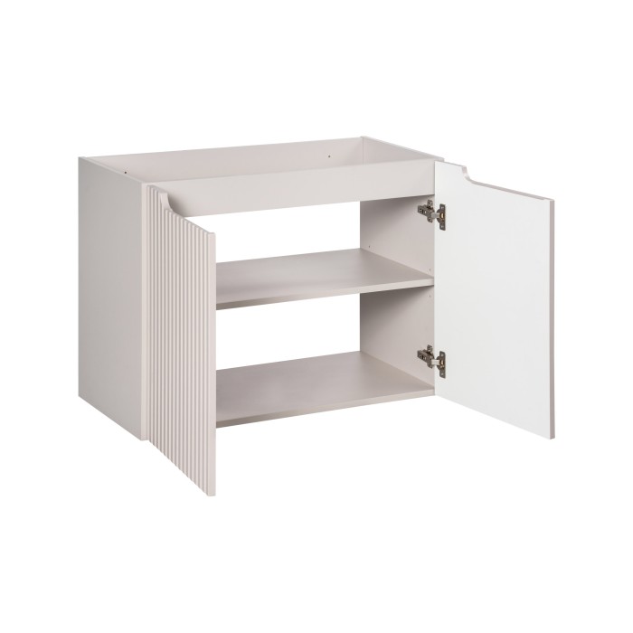 Meuble sous vasque VANO 80 cm – 2 portes – Marron congo mat – L80 × P39 × H57 cm – À suspendre 