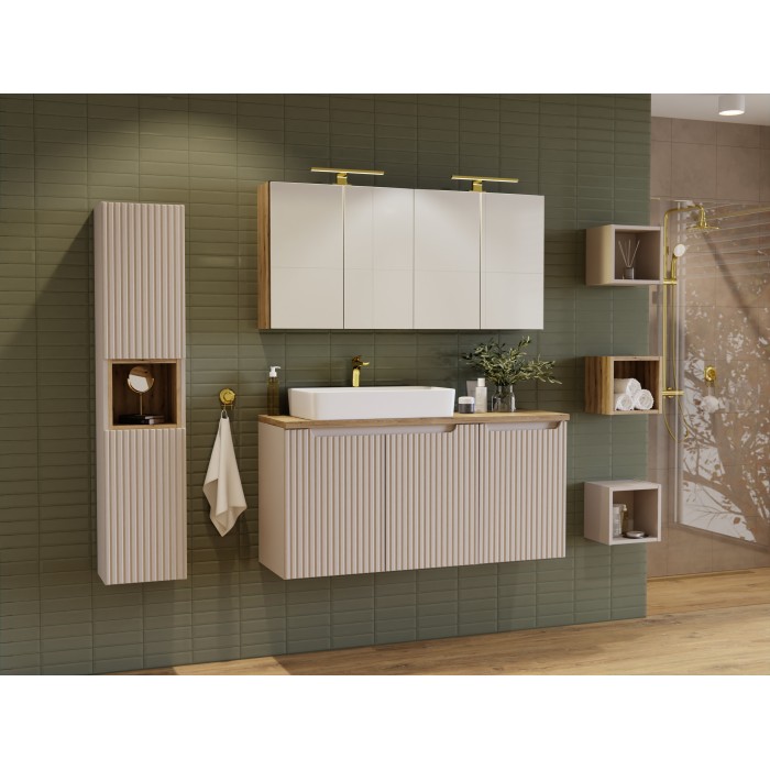 Meuble sous vasque VANO 80 cm – 2 portes – Marron congo mat – L80 × P39 × H57 cm – À suspendre 
