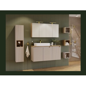 Meuble sous vasque VANO 80 cm – 2 portes – Marron congo mat – L80 × P39 × H57 cm – À suspendre 