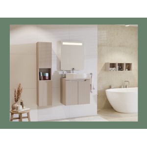 Cube de rangement salle de bain VANO – Coloris marron congo – L26 × P27 × H21 cm – À suspendre 