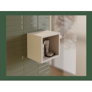 Cube de rangement salle de bain VANO – Coloris marron congo – L26 × P27 × H21 cm – À suspendre 