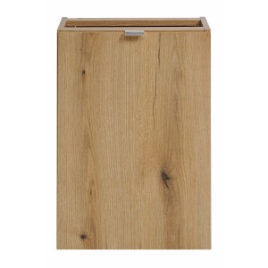 Meuble de rangement salle de bain VANO – Panier à linge – Chêne – L40 × P39 × H57 cm – À suspendre 