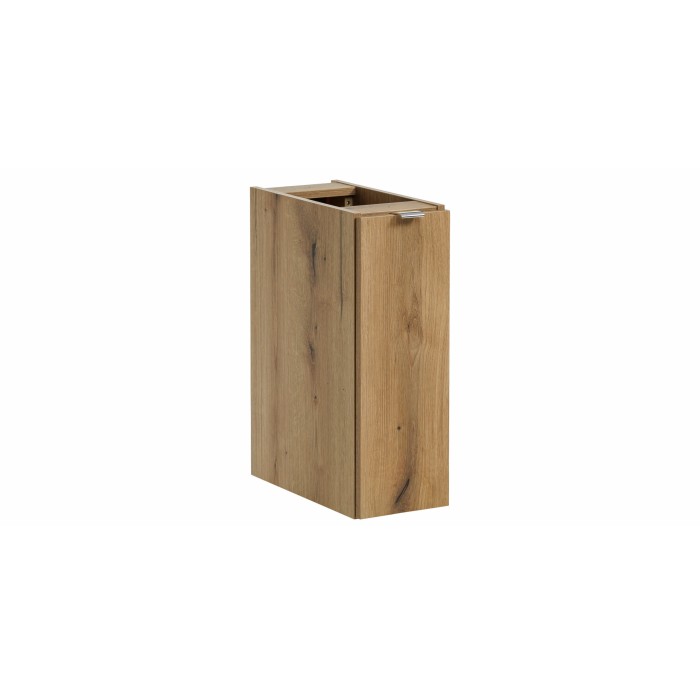 Meuble de rangement de salle de bain VANO – 1 porte – Coloris chêne – L20 × P57 × H39 cm – À suspendre 