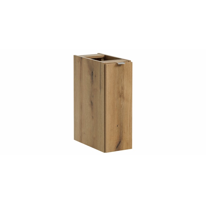 Meuble de rangement de salle de bain VANO – 1 porte – Coloris chêne – L20 × P57 × H39 cm – À suspendre 