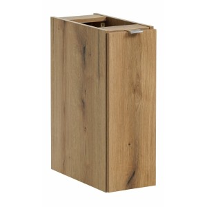 Meuble de rangement de salle de bain VANO – 1 porte – Coloris chêne – L20 × P57 × H39 cm – À suspendre 