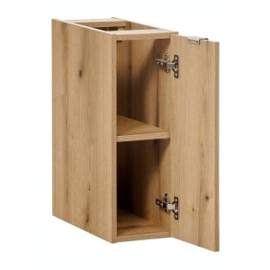 Meuble de rangement de salle de bain VANO – 1 porte – Coloris chêne – L20 × P57 × H39 cm – À suspendre 