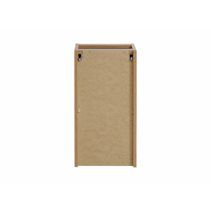 Meuble de rangement de salle de bain VANO – 1 porte – Coloris chêne – L30 × P57 × H39 cm – À suspendre 