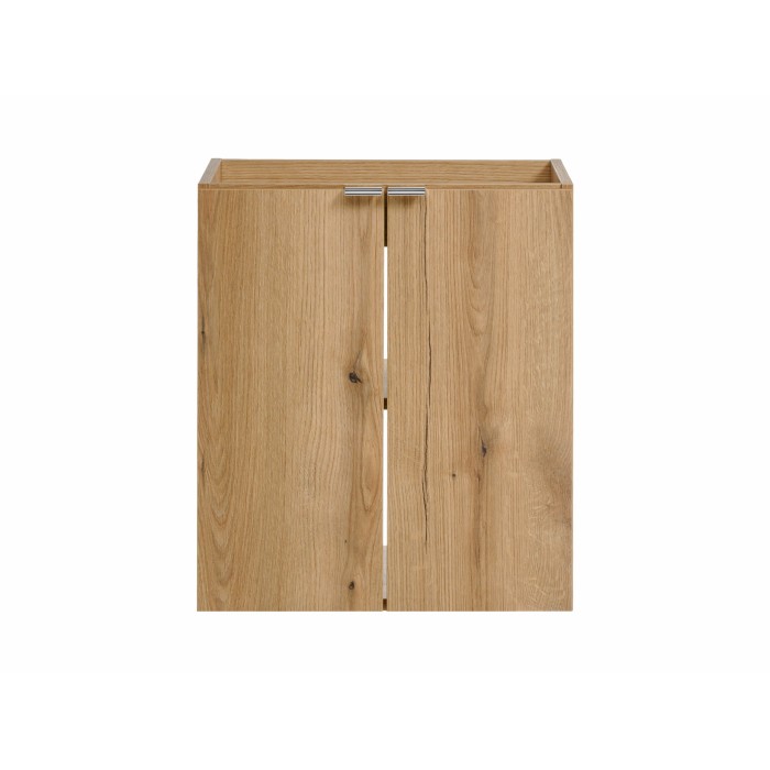 Meuble sous vasque VANO – 2 portes – Coloris chêne – L50 × P57 × H39 cm – À suspendre 