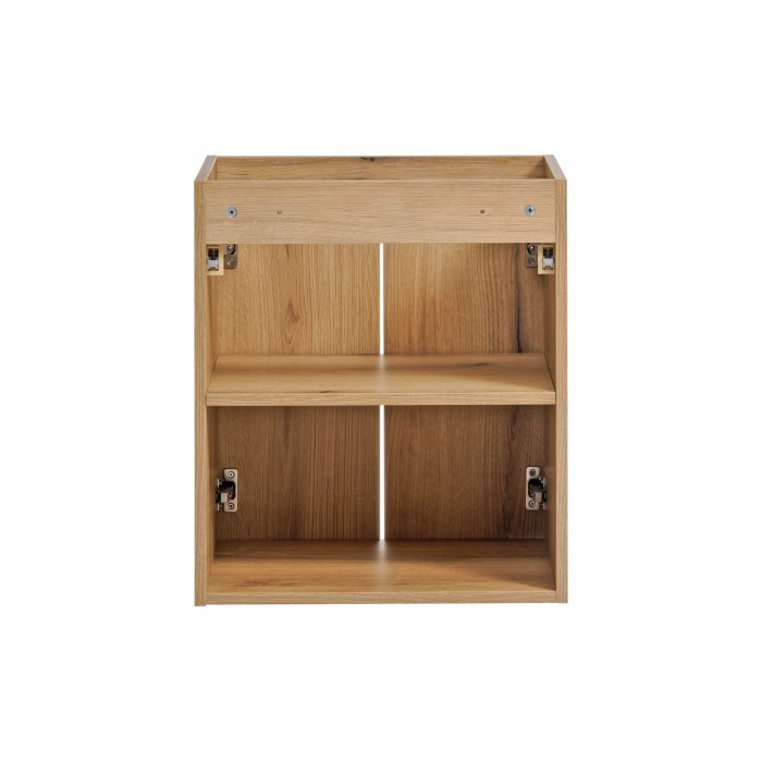 Meuble sous vasque VANO – 2 portes – Coloris chêne – L50 × P57 × H39 cm – À suspendre 