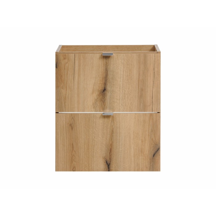 Meuble sous vasque VANO – 2 tiroirs – Coloris chêne – L50 × P57 × H39 cm – À suspendre 