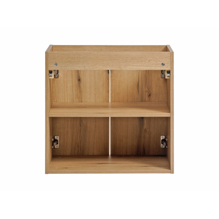 Meuble sous vasque VANO – 2 portes – Coloris chêne – L60 × P57 × H39 cm – À suspendre 