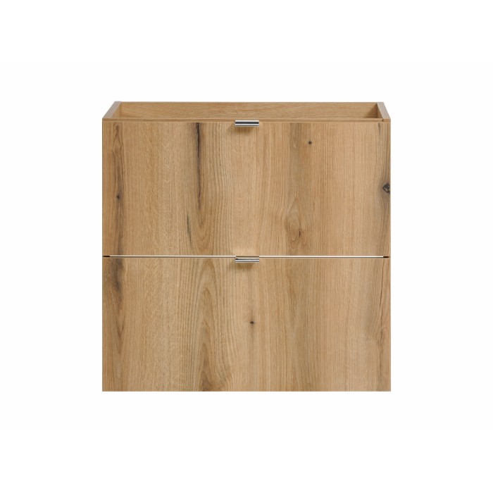 Meuble sous vasque VANO – 2 tiroirs – Coloris chêne – L60 × P57 × H39 cm – À suspendre 