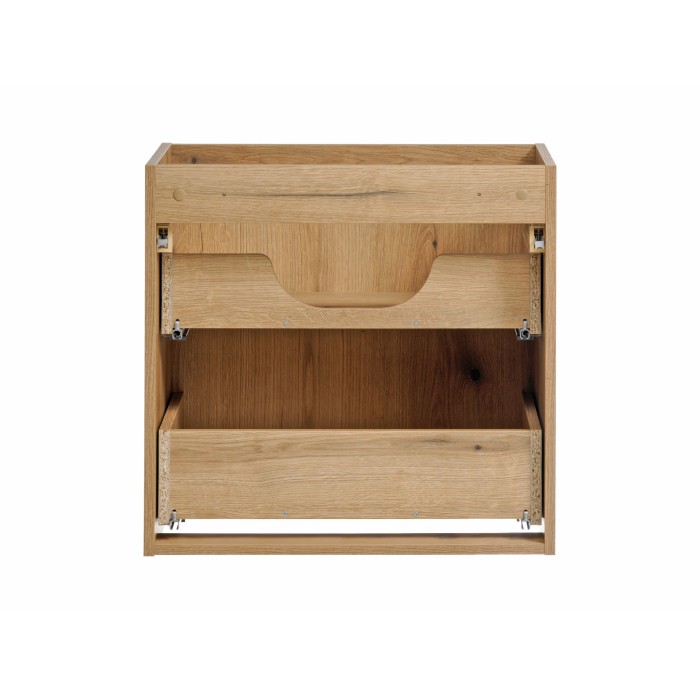 Meuble sous vasque VANO – 2 tiroirs – Coloris chêne – L60 × P57 × H39 cm – À suspendre 
