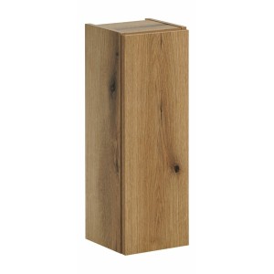Meuble de rangement de salle de bain VANO – 1 porte – Coloris chêne – L20 × P57 × H18 cm – À suspendre 