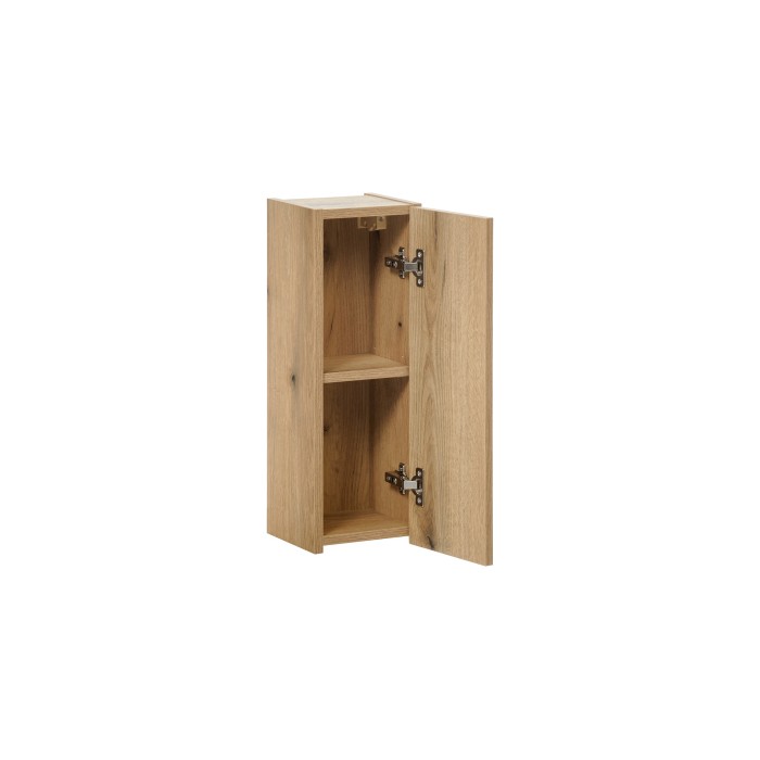 Meuble de rangement de salle de bain VANO – 1 porte – Coloris chêne – L20 × P57 × H18 cm – À suspendre 