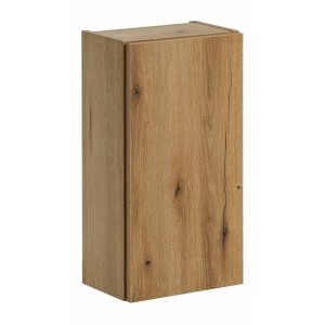 Meuble de rangement de salle de bain VANO – 1 porte – Coloris chêne – L30 × P57 × H18 cm – À suspendre 