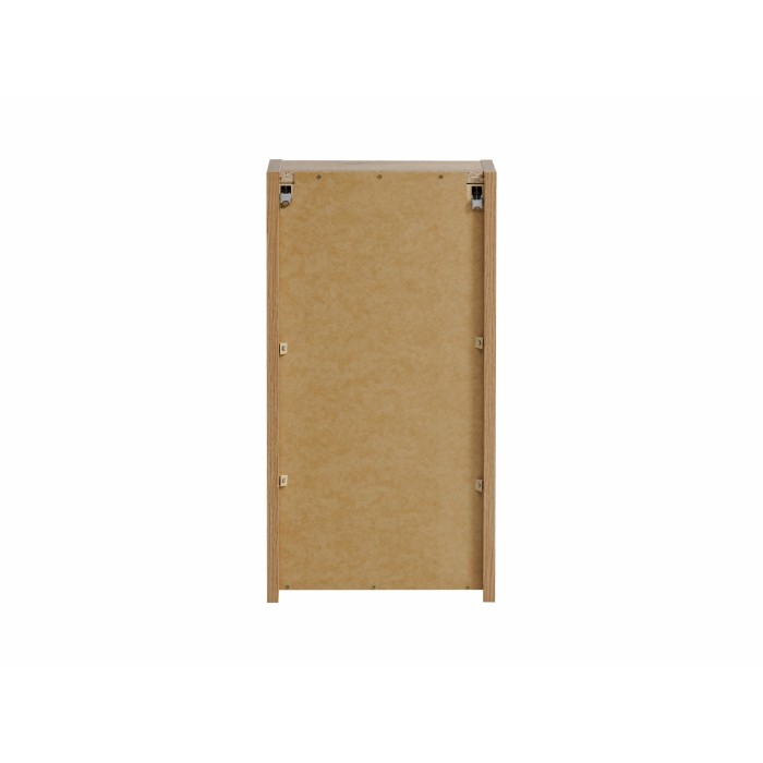 Meuble de rangement de salle de bain VANO – 1 porte – Coloris chêne – L30 × P57 × H18 cm – À suspendre 