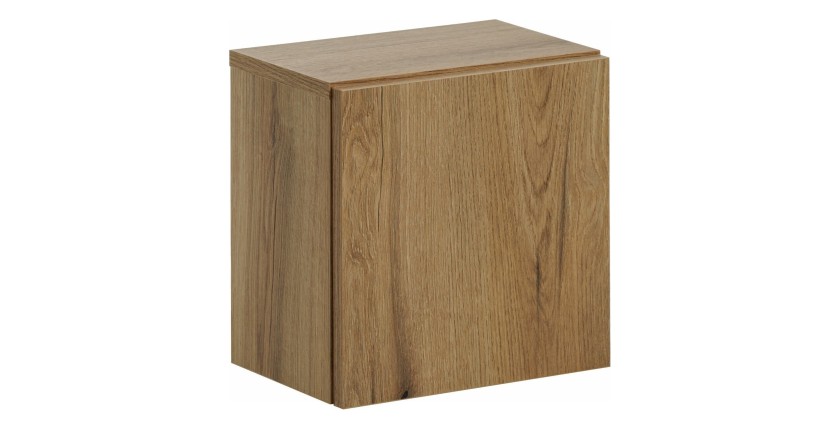 Meuble de rangement de salle de bain VANO – 1 porte – Coloris chêne – L20 × P57 × H18 cm – À suspendre 