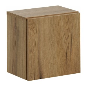 Meuble de rangement de salle de bain VANO – 1 porte – Coloris chêne – L20 × P57 × H18 cm – À suspendre 