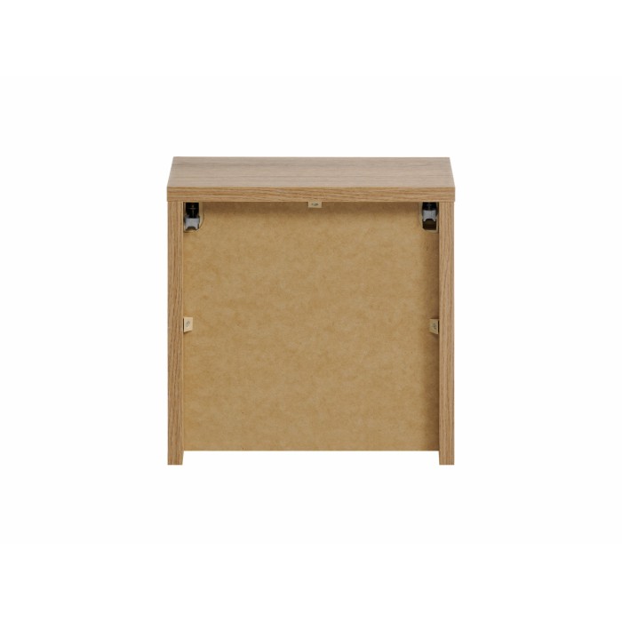 Meuble de rangement de salle de bain VANO – 1 porte – Coloris chêne – L20 × P57 × H18 cm – À suspendre 