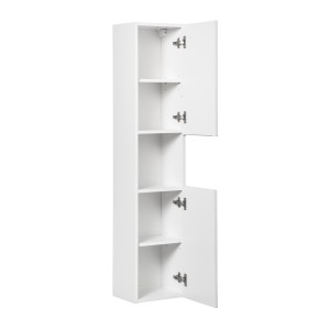 Colonne de salle de bain VANO – 2 portes + 1 niche – Blanc alpin – L30 × H140 × P25 cm – À suspendre 