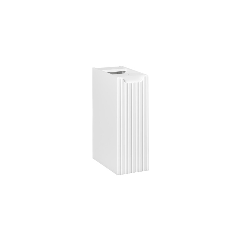 Meuble de rangement de salle de bain VANO – 1 porte – Blanc alpin – L20 × P18 × H57 cm – À suspendre 