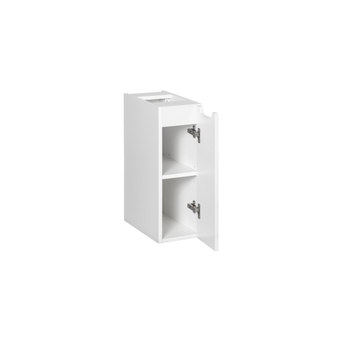 Meuble de rangement de salle de bain VANO – 1 porte – Blanc alpin – L20 × P18 × H57 cm – À suspendre 
