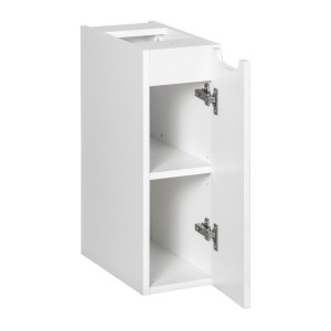 Meuble de rangement de salle de bain VANO – 1 porte – Blanc alpin – L20 × P18 × H57 cm – À suspendre 