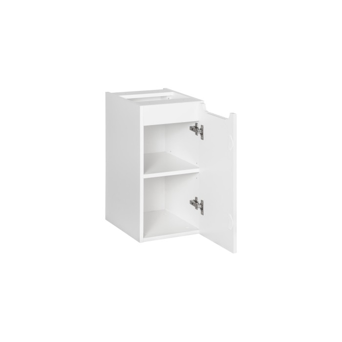 Meuble de rangement de salle de bain VANO – 1 porte – Blanc alpin – L30 × P18 × H57 cm – À suspendre 