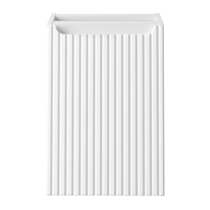 Meuble de rangement de salle de bain VANO – 1 porte avec panier à linge – Blanc alpin – L40 × P39 × H57 cm – À suspendre 