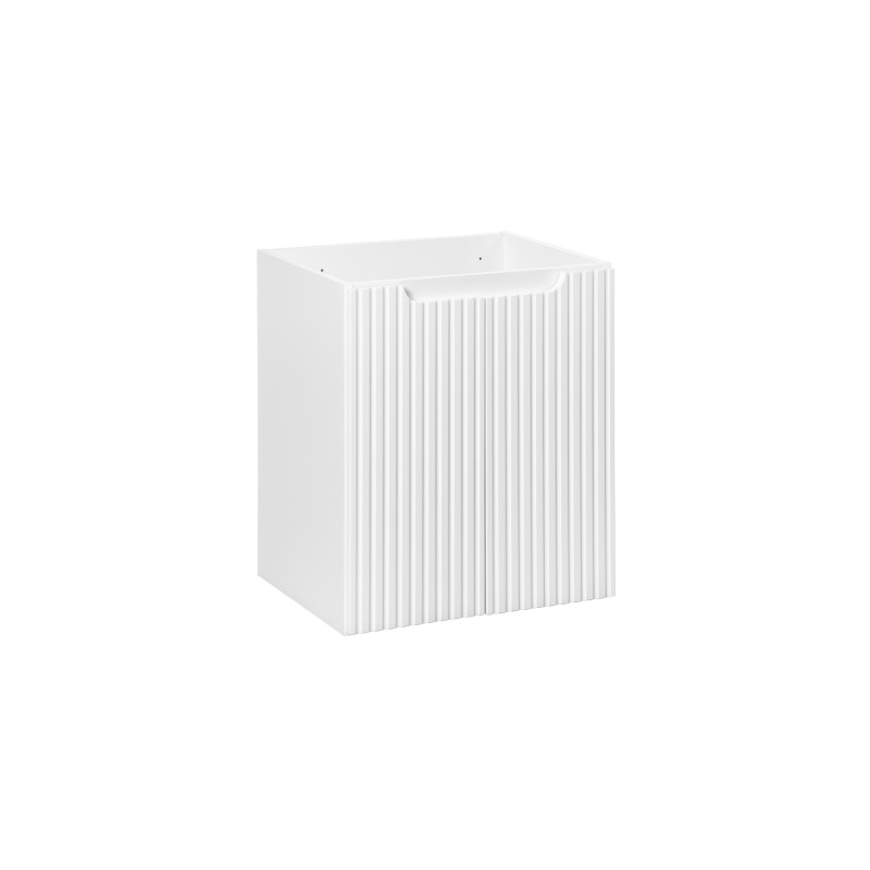 Meuble sous vasque VANO – 2 portes – Blanc alpin – L50 × P39 × H57 cm – À suspendre 