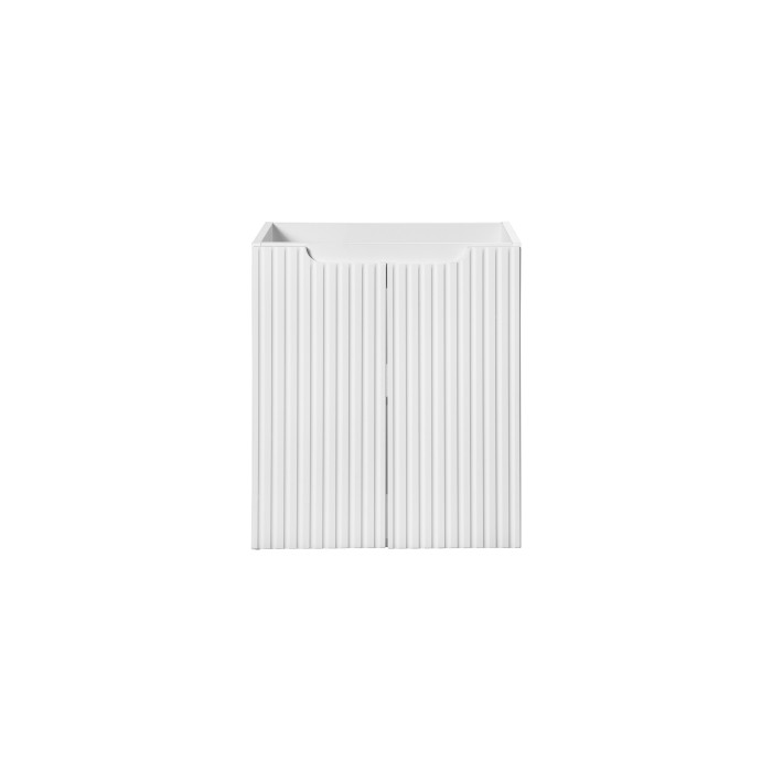 Meuble sous vasque VANO – 2 portes – Blanc alpin – L50 × P39 × H57 cm – À suspendre 