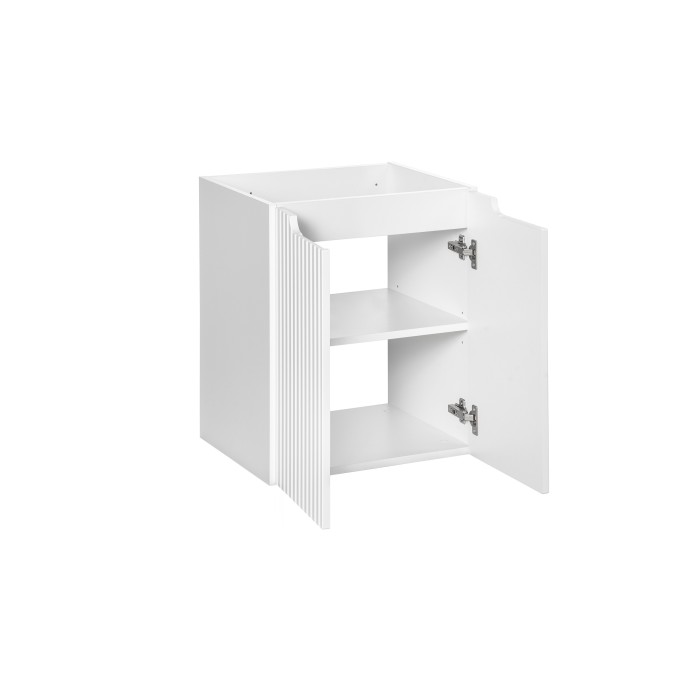 Meuble sous vasque VANO – 2 portes – Blanc alpin – L50 × P39 × H57 cm – À suspendre 