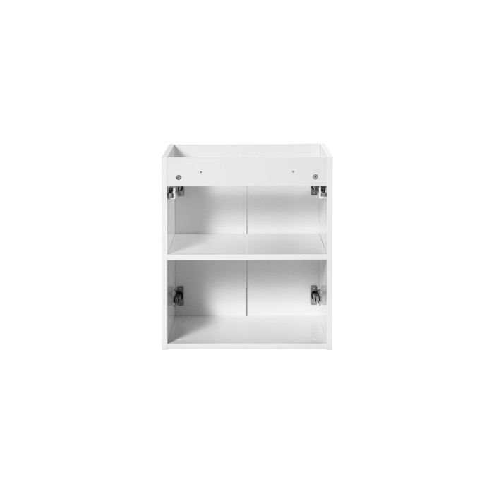 Meuble sous vasque VANO – 2 portes – Blanc alpin – L50 × P39 × H57 cm – À suspendre 